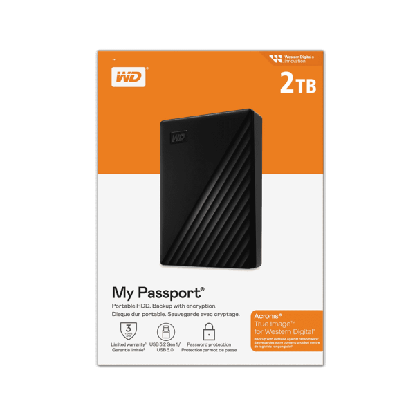 WD My Passport 2TB USB 3.0 Portable External Hard Drive